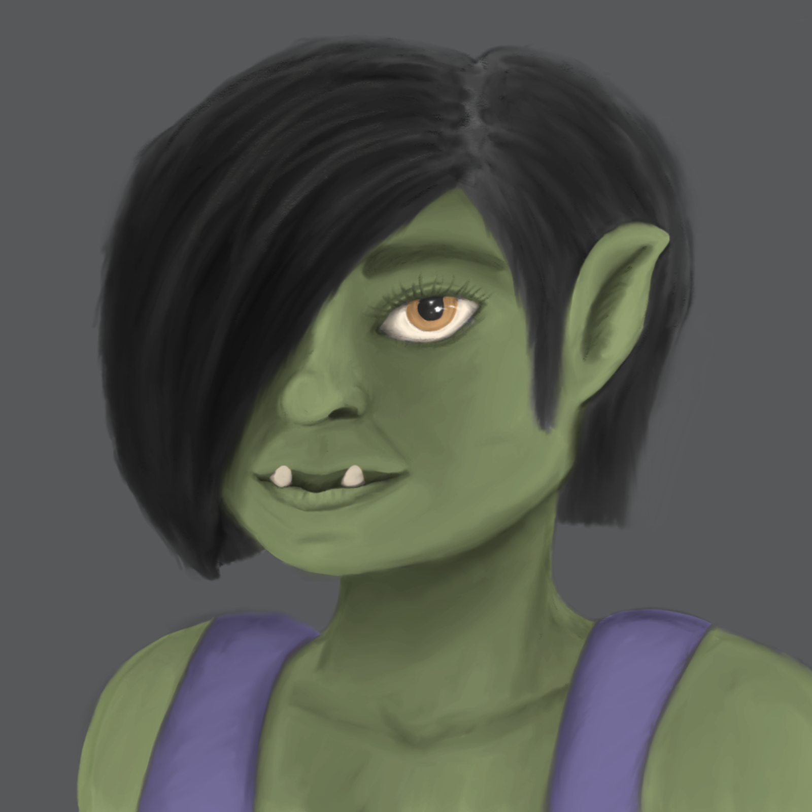 Portrait of a half-orc character